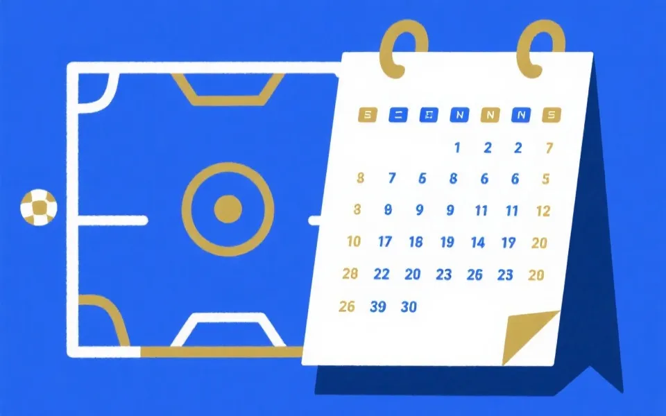 规划世界杯观赛日程的插画示意