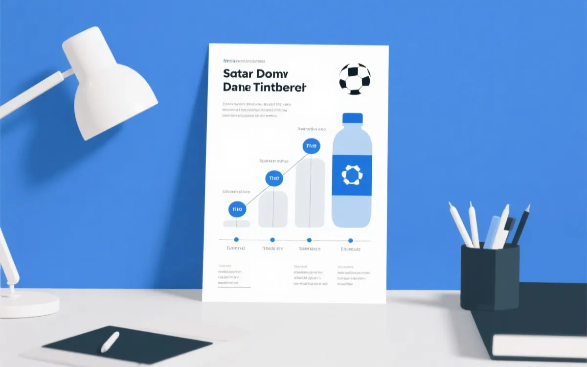 比赛日饮水时间轴信息图风格的桌面海报设计